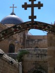 approaching the Church of the Holy Sepulchre, Christians' most holy site in Jerusalem